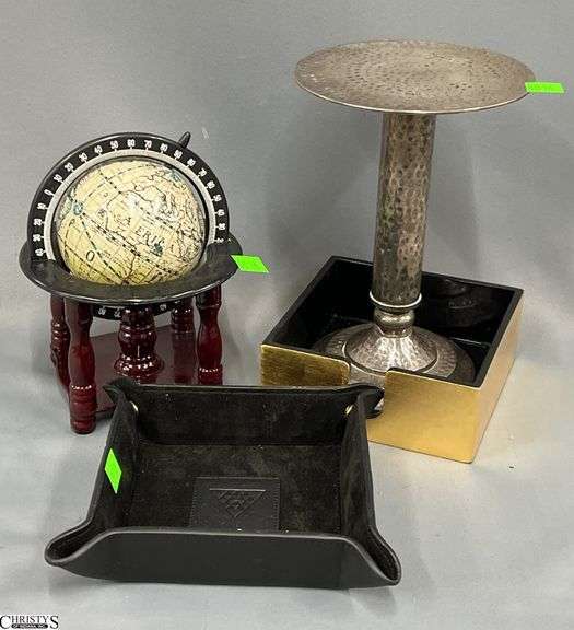Hammered Finish Stand, Mini Globe,, Valet Boxes, Tallest 8" image