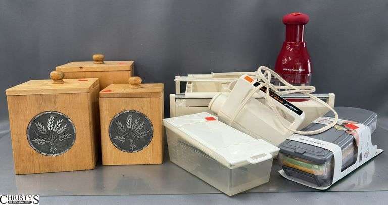 Good Cook, Slicers, Presto The Cut Up Kitchen Aid Manual Chopper, Wooden Canisters image