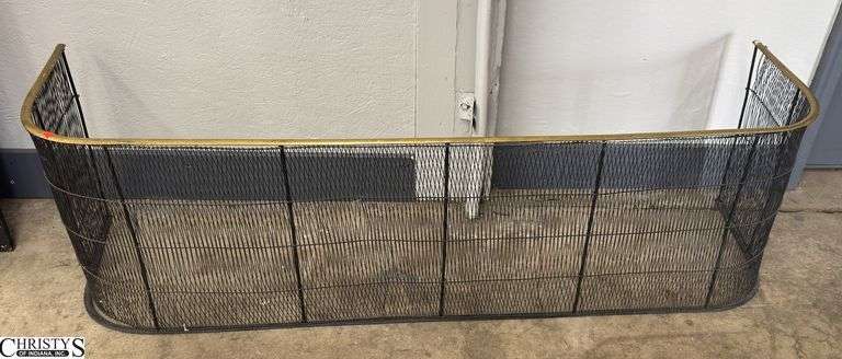 Large Brass Accent Fireplace Guard 61" W 17" D 18" Tall image