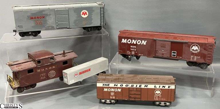 Custom Painted Model Train Cars, Monon 5 pcs image