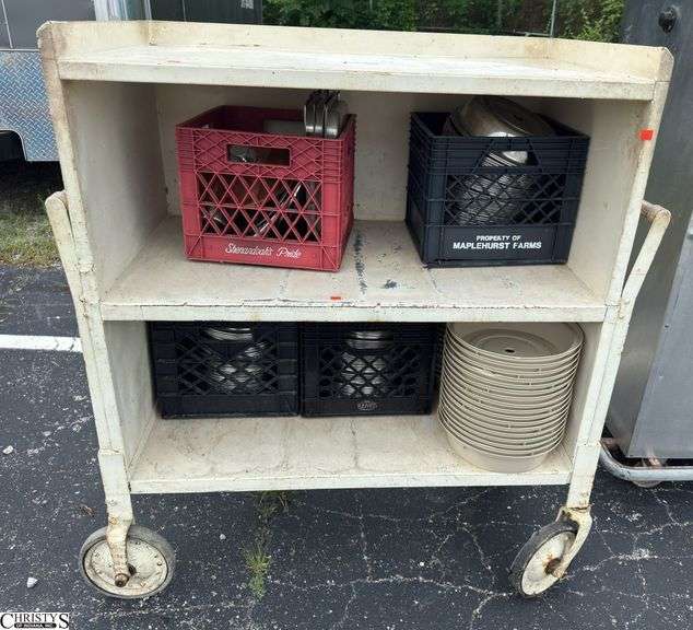 Rolling Metal Cart with Plate Covers, Lids, 43x22x48 image