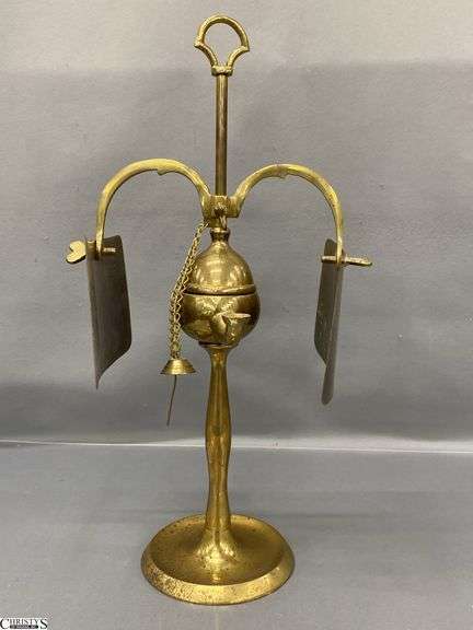 Lucerne Brass Oil Lamp With Deflectors, 16" image