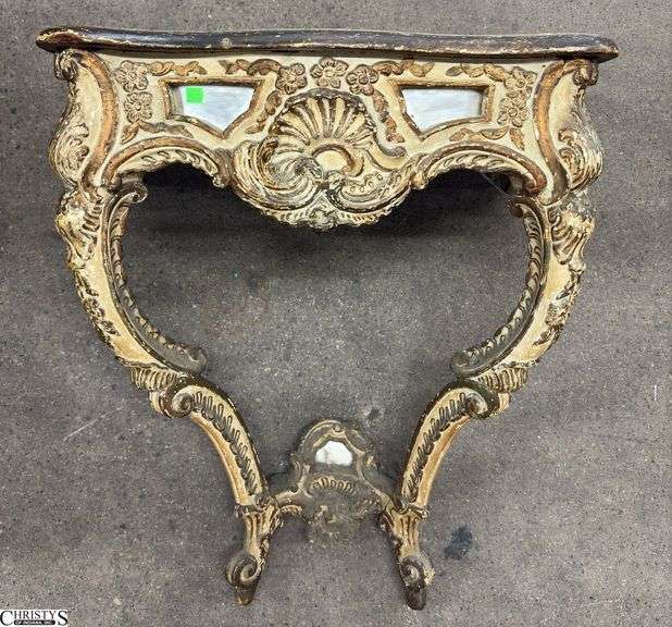 Louis XV Style Carved Giltwood Wall Mount Console Table - 31" x 19" x 34" image
