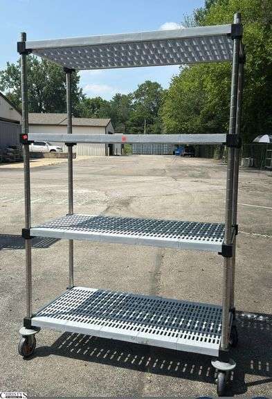 Rolling Rack With Plastic Shleves 48x23x74" image