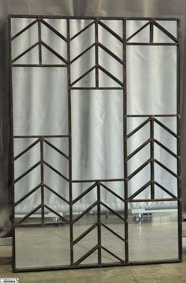 Art Deco Inspired Metal Accent Wall Mirror - 31.5" x 45" image