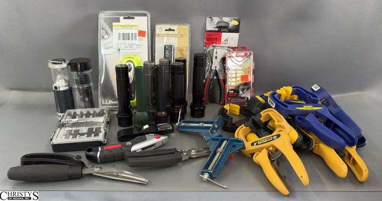 Spring Clamps, Bit Sets, Flashlights, Snippers, Tools image