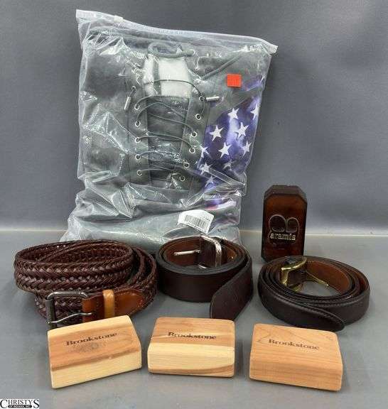 Aramis Soap, Mens Hoodie, Belts, Cedar Blocks - Size XL - Belt unmarked - 48" measurement of longest belt image