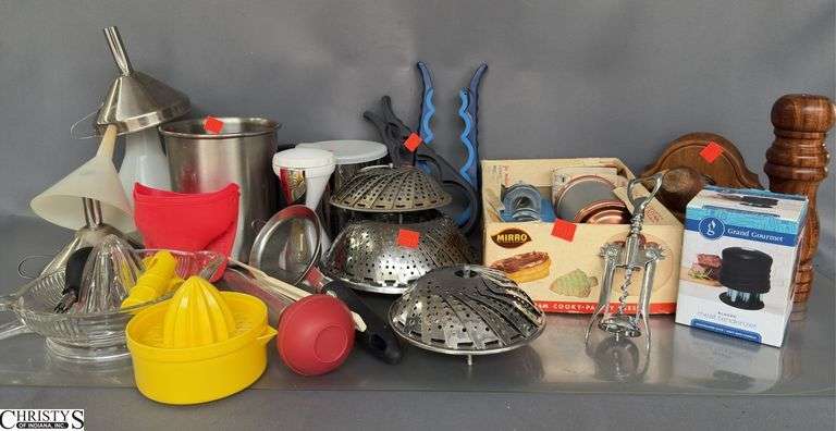 Funnels, Cookie Press, Steamers, Juicers, Sifting Cup, Mortar and Pestle, Kitchen Utensils image
