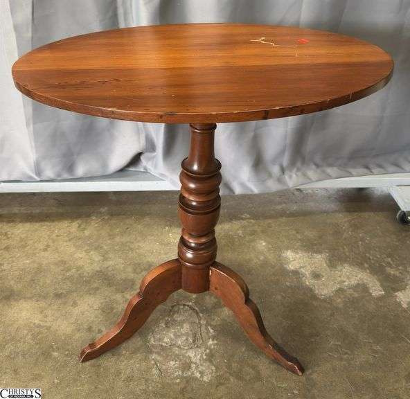 Tilt a Way Oval Top Side Table, Loose Top and Has a Scratch 29x19x29" Tall image