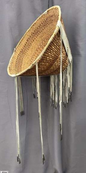 Small Native American Apache Burden Basket 21"x13" Tall image