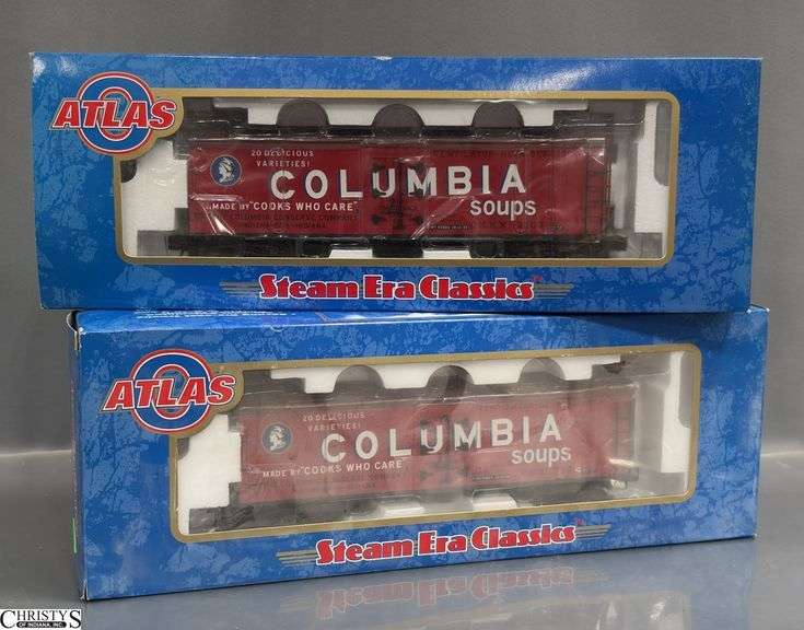 2 Atlas 40' 3 Rail Columbia Soup Woodside Refrigerator Car #6726-1 image