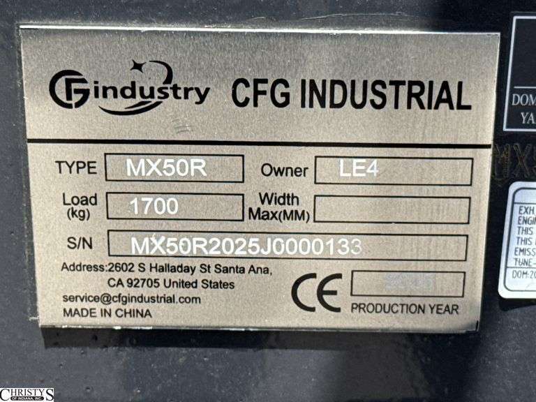 CFG Industrial Mini Excavator MX50R Gas Powered