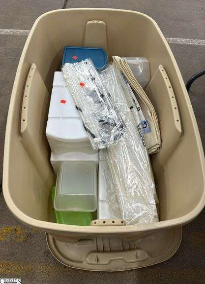 49 Gallon Tote With Plastic Storage Containers image