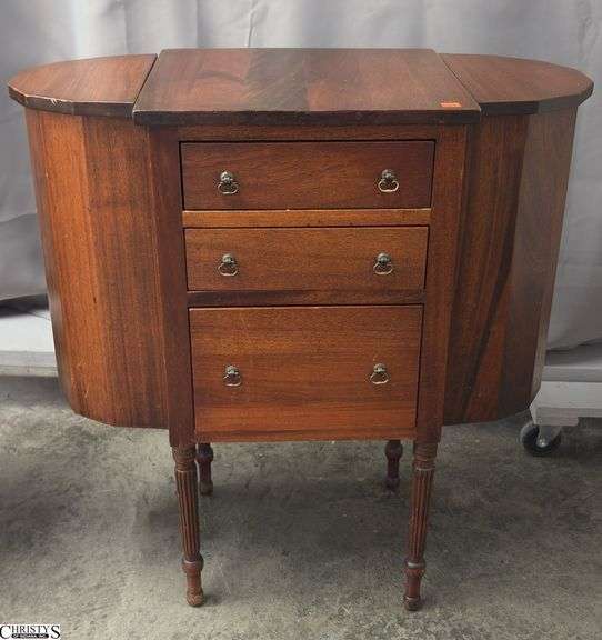 Imperial Mahogany Martha Washington Style Sewing Cabinet Stand - 28" x 14" x 29" image