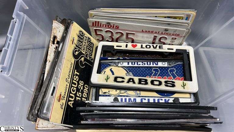 Tote With Auto License Plates, Pacers, Texas, Indiana, Covers, Q95, Hoosiers, Colts, Illinois, Nevada image