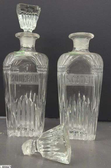 Scotch and Bourbon Decanters - 10.5" of each image