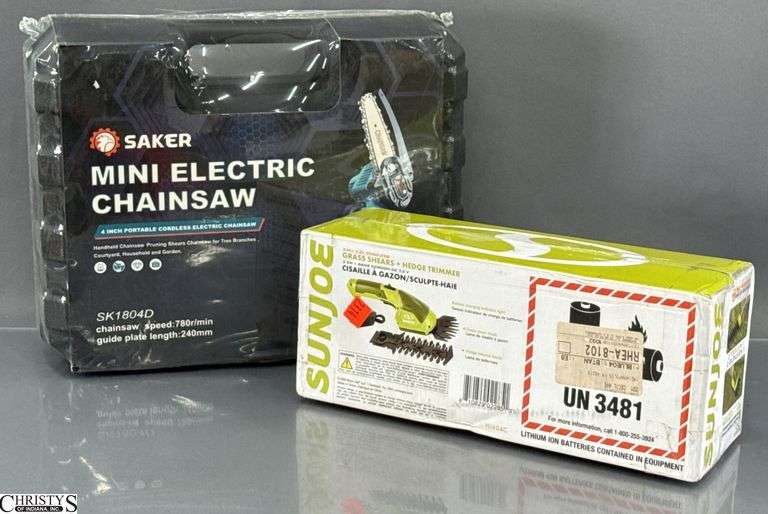 SunJoe Grass Shears and Saker Mini Electric Chain Saw image