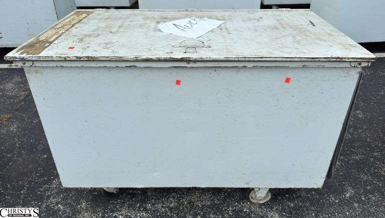 Metal Rolling Dishware Container with Dishware See Photos For Contents 50x27x33 image