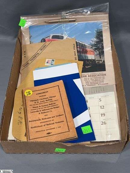 Association Calendar, Time Card Punches, and Other Railroad Related Ephemera image