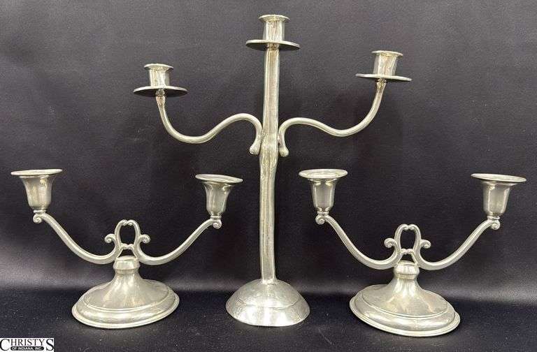 3 Polished Candle Holders, Tallest Marked Rwanda 13.5" image
