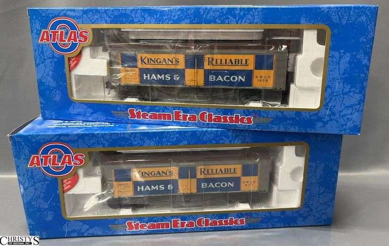 2 Atlas Steam Era Classics O Kingans 36' Wood Sided Reefer Cars #8008-1 & 2 image