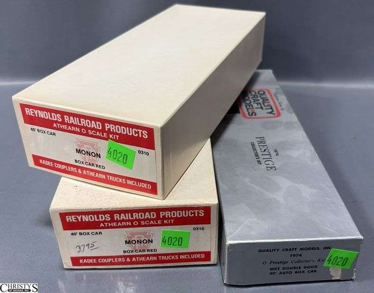 3 Train Car Model Kits In Boxes image
