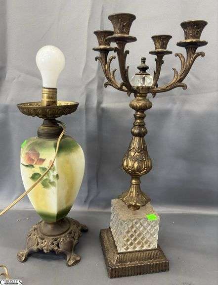 Floral Lamp Base and Candelabra - 20" of tallest image