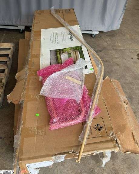 2 Red Shed Swings in Opened and Damaged Boxes. Missing Parts Unknown Contents image
