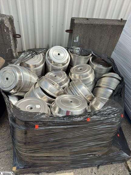 Pallet of Metal Dinner Plate Covers image