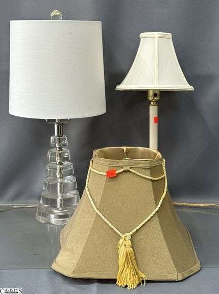 2 Table Lamps, 1 Shade - 22" of tallest image