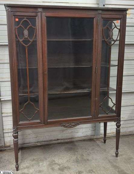 Mahogany Glass Sided Display Cabinet - 45" x 16" x 61.5" image