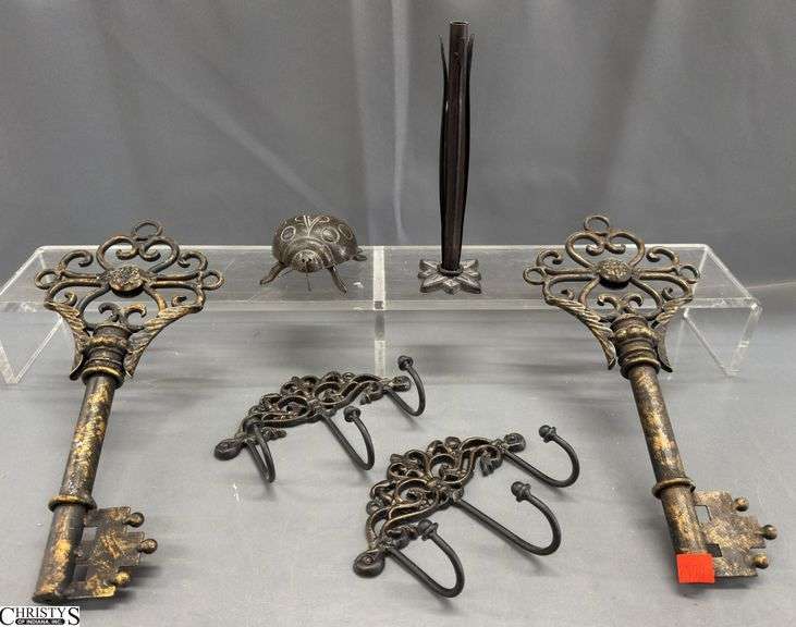 Rubbed Bronze Finish, Key Wall Decor, Lady Bug, Bud Vase, Key Tallest 13" image