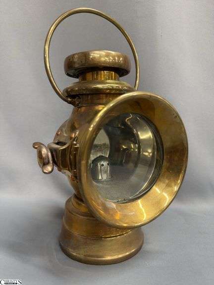 Brass "King of The Road" Oil Lamp By Joseph Lucas Birmingham 12.5" Tall, Does Have Wear image
