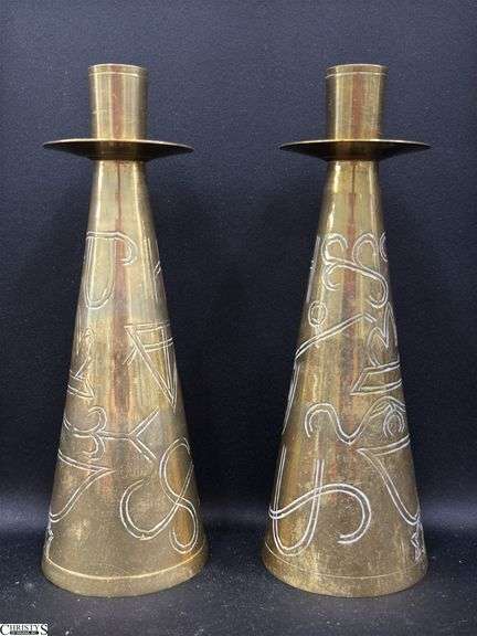 Bell Style Brass Candle Sticks, Missing Weight for Bell 9" image
