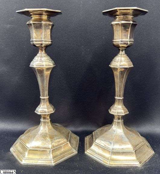 Pair of Sterling Weighted 8.25" Tall Candle Sticks image