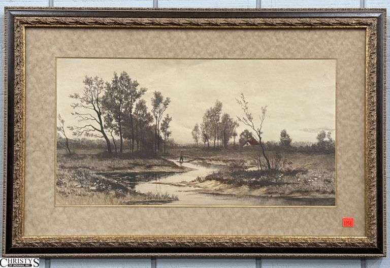 1940's Framed Calendar Art Print Piece - 28.5" x 18.5" of frame image