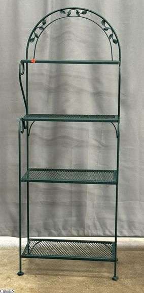 Green Metal Bakers Rack Style Shelf 25x13x68" image
