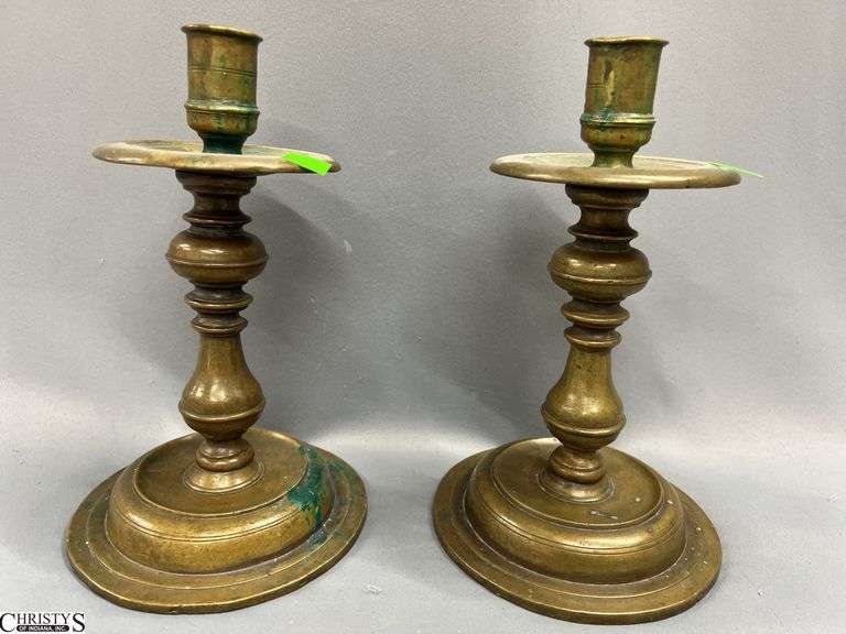 2 Bronze Candle Sticks 6x9" image