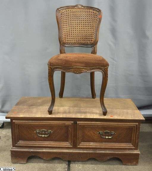 Double Cane Back Side Chair, Rough Finish Trunk, 44x16x17" image