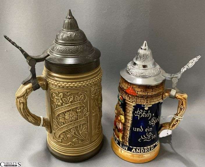 2 German Steins, Tallest 8.5" image