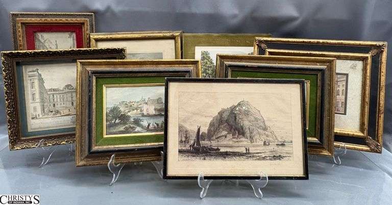 10 Framed Architectural Scene Prints - 13" x 11.5" image