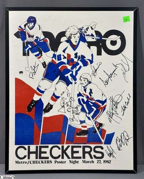Autographed Checkers Poster 16x20.  Metro / Checkers Poster Night March 27, 1982