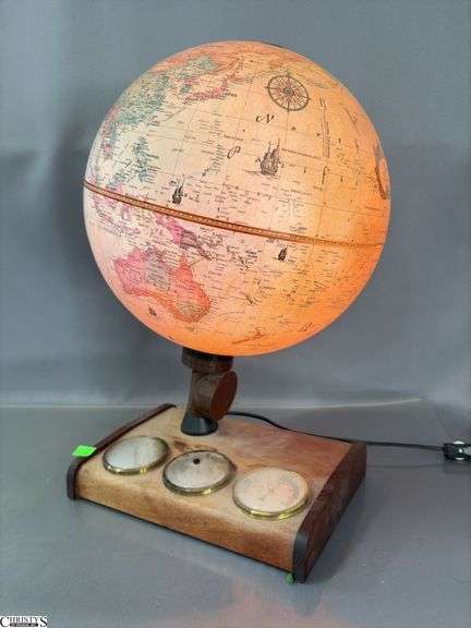 World Discoverer Globe With Barometer Stand 17" Overall image