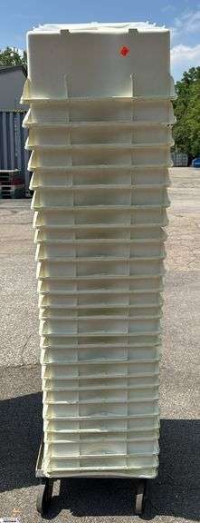 Rolling Cart With Plastic Bins, 24x17x7" Of Bins image