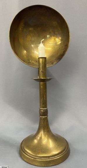 Brass Tall Candle Stick with Reflector 18.5" image