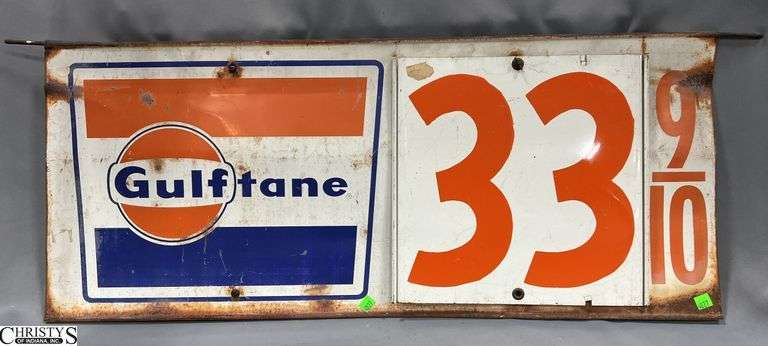Gulftane Metal Gas Price Metal Sign 38x16 image