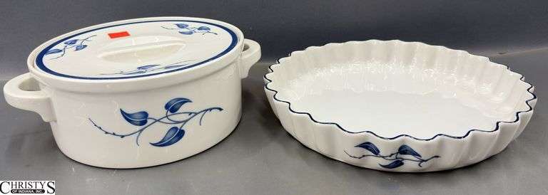 Rosenthal Quiche Dish and Lidded Casserole Dish - 9.5" of quiche dish image