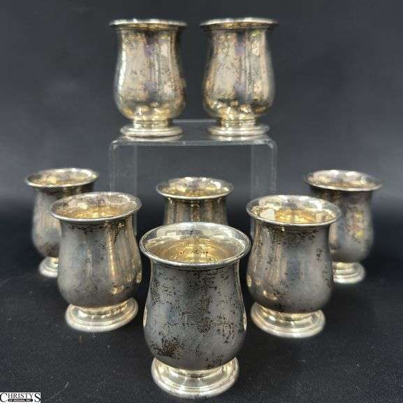 8pcs Marked Sterling Cups 2.75" Tall image