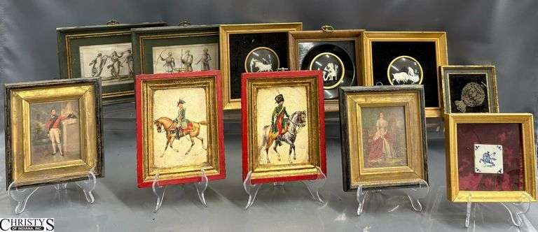 Assorted Framed Decorative Prints and Reliefs, 11pcs - 7.5" x 9.5" of largest - some wear image