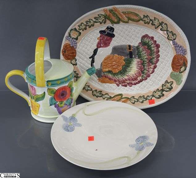 Turkey Platter, Mikasa Iris Dish, Ceramic Watering Can image